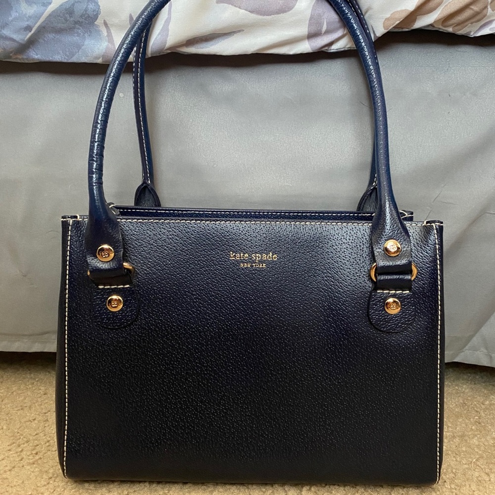 Kate Spade Navy Blue Purse with snap